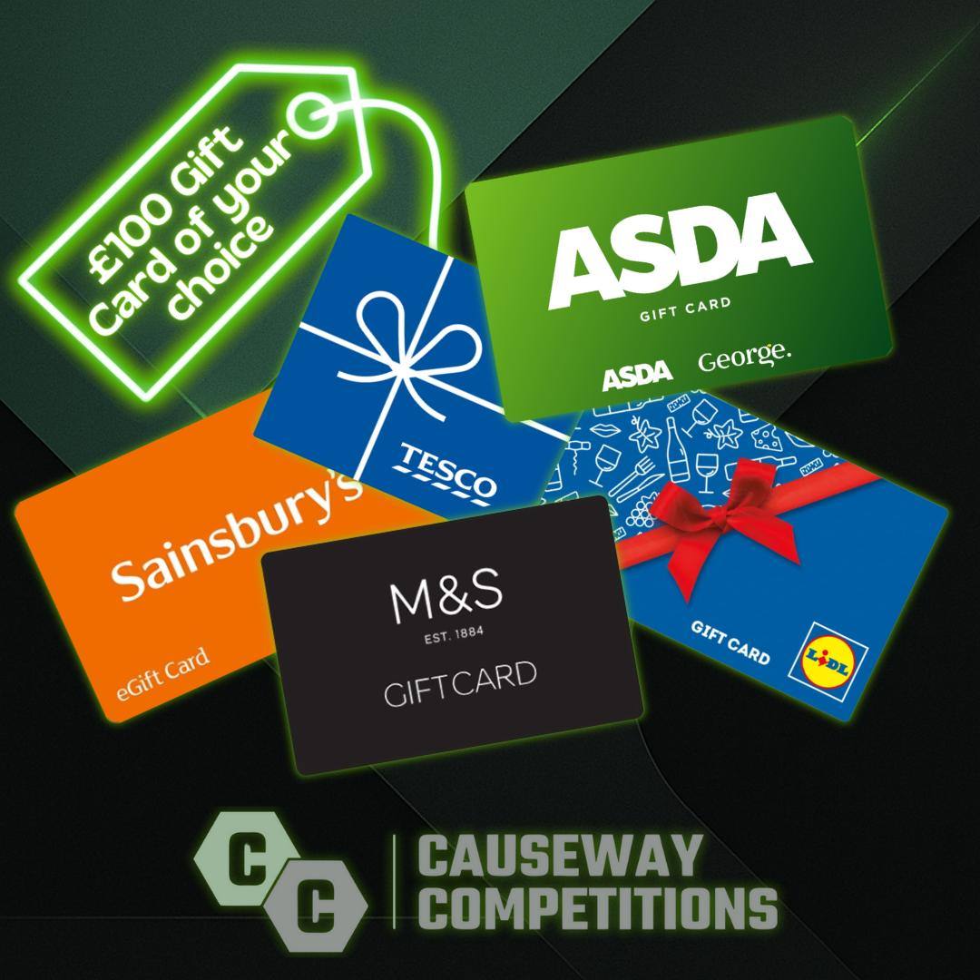 £100 Gift Card Of Your Choice Or £100 Cash AUTO-DRAW